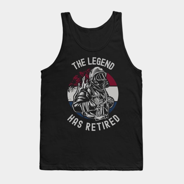The Legend Has Retired Firefighter Retirement Tank Top by Fabvity